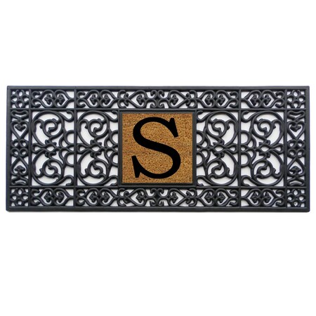 Calloway Mills Monogram Door Mat, Black, Natural, 17 in W x 41 in L 170011741S